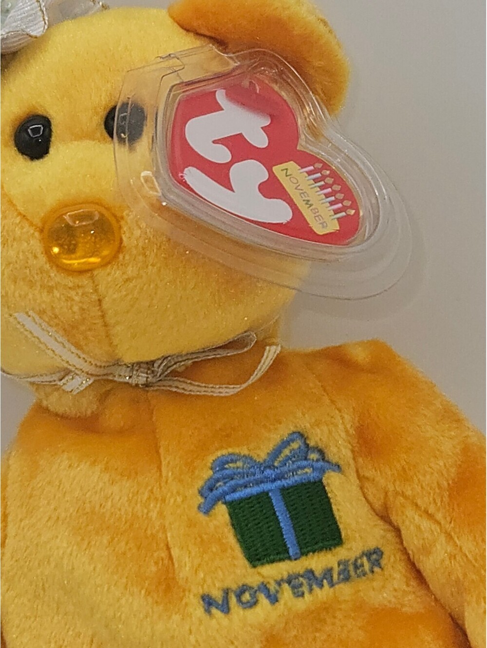 Ty Beanie Babies November Birthday Bear Yellow Plush w/ Tags - Picture 5 of 7